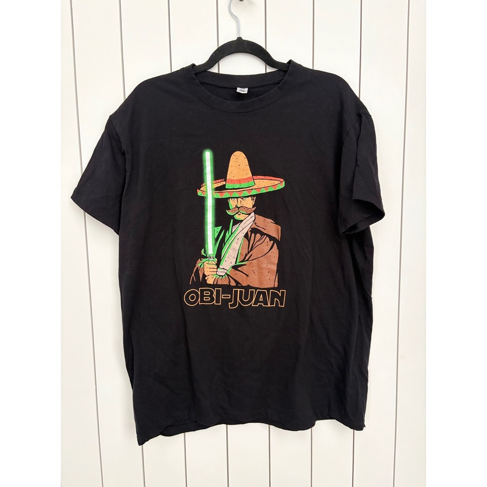 Pop Culture Parody T-Shirt Obi-Juan Graphic Pampling Men XL Black
